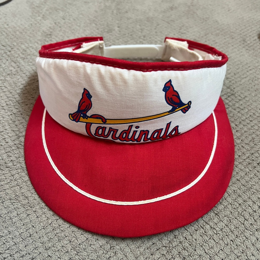 Vintage 1990s St Louis Cardinals MLB Sun Visor Hat Red White‎ Snapback Annco LA